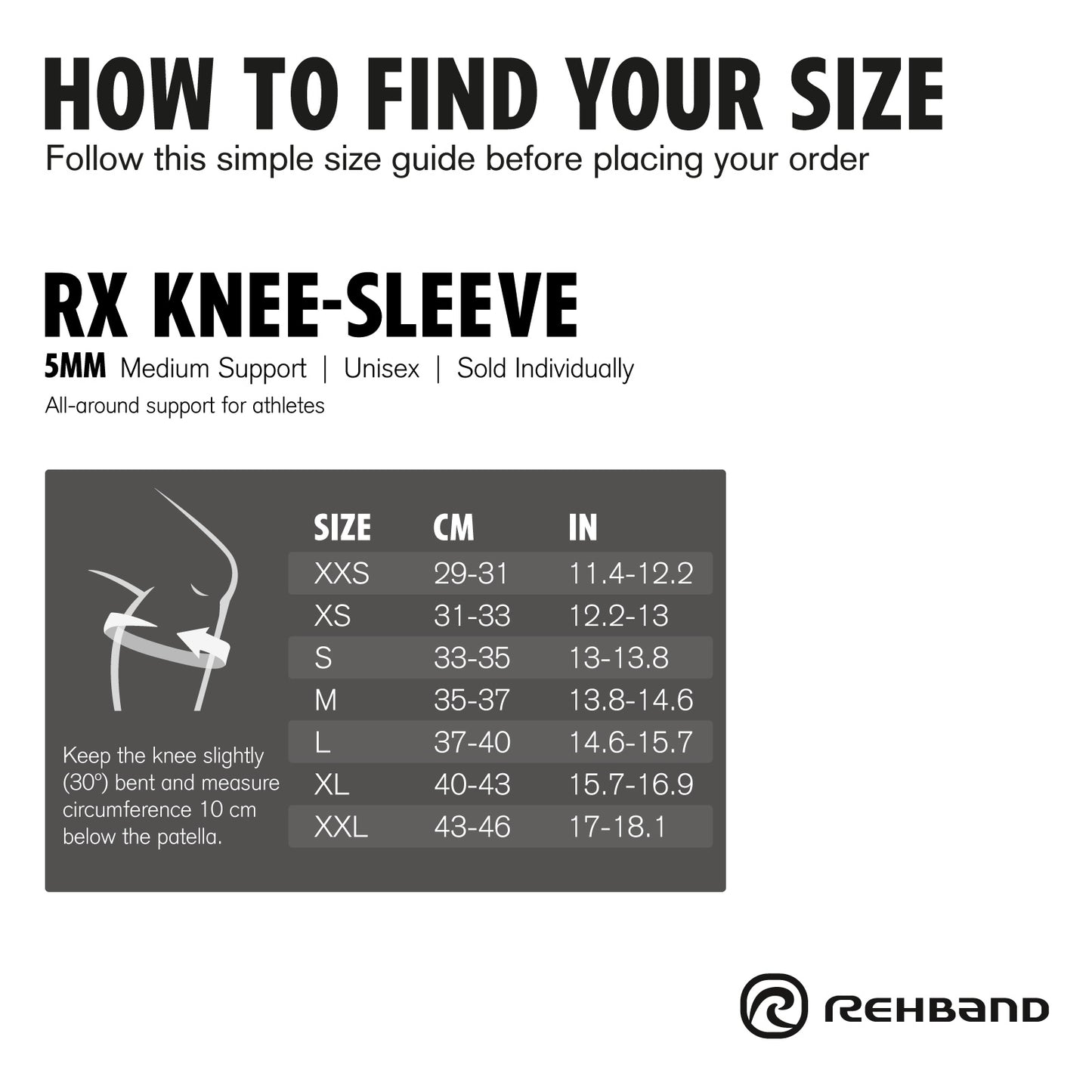 RX Knee-sleeve 5mm - Carbon Black